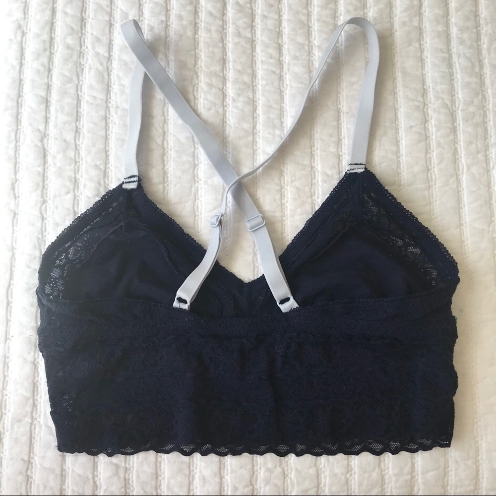 DONATED Aerie Navy Lace Longline Bralette XS - Picture 3 of 8